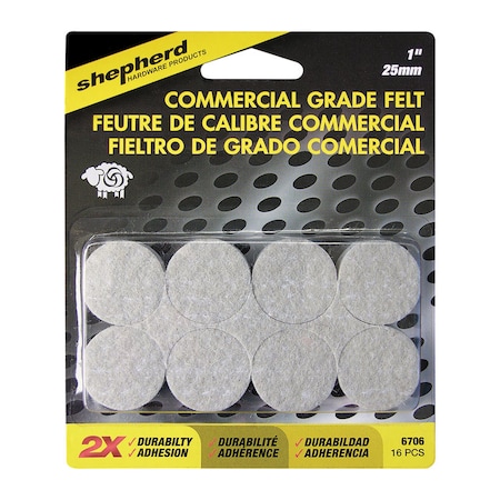 Shepherd Hardware Prod. Cmrcl Grd Felt 1" 16Pcs 6706